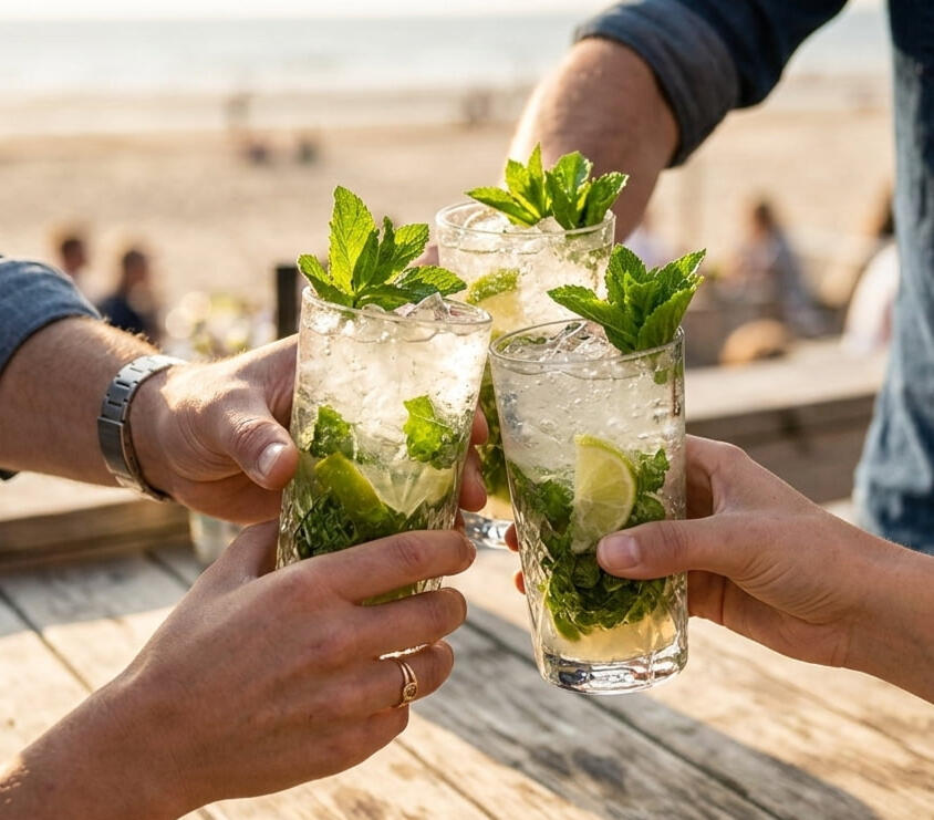 Proost! Ik neem snel contact met je op. Een vers geshakte cocktail met garnering als proost op een geslaagde aanvraag bij De Cocktail Shaker.